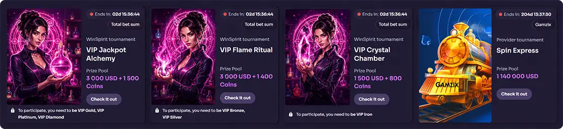WinSpirit tournaments